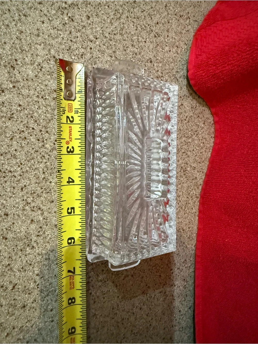 Princess house Crystal Royal Heights covered Crystal butter dish.